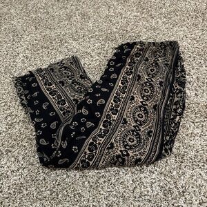 Vintage Black and Tan Paisley Print Pants